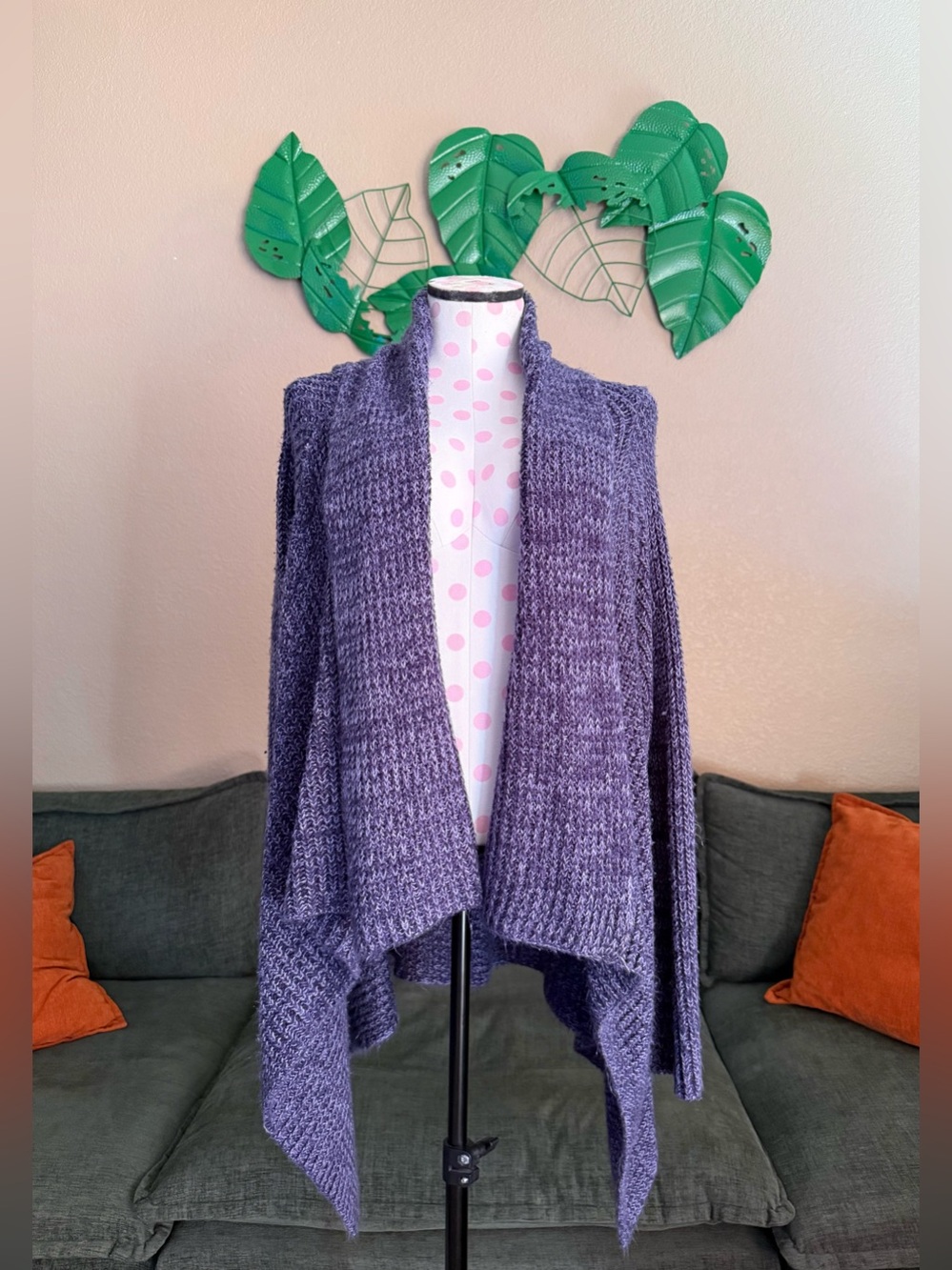 Vintage Y2K Marled Knit Waterfall Cardigan